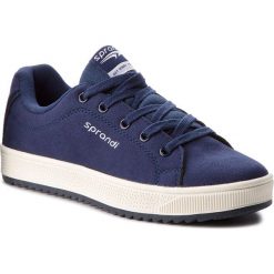Sneakersy SPRANDI - WP40-7806J Granatowy. Niebieskie półbuty damskie marki Sprandi, bez wzorów, z tworzywa sztucznego, bez obcasa, na płaskiej podeszwie, bez zapięcia. Za 99,99 zł.