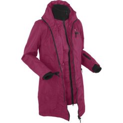 Kurtka termoaktywna outdoorowa z kapturem bonprix jeżynowy. Fioletowe kurtki damskie bonprix, s, bez wzorów, z kapturem. Za 269,99 zł.