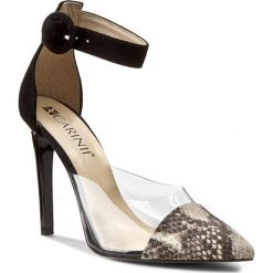 Szpilki: Szpilki CARINII – B3507 Crotalo Opaco Camel/Zamsz Czarny