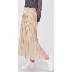 Plisowana spódnica midi - Beżowy. Brązowe spódniczki damskie Sinsay, s, bez wzorów, midi. Za 59,99 zł.