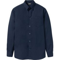 Koszula basic z długim rękawem bonprix ciemnoniebieski. Niebieskie koszule męskie bonprix, xl, bez wzorów, bez kołnierzyka, z długim rękawem. Za 49,99 zł.