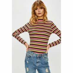 Only - Bluzka Fifi. Białe bluzki damskie marki ONLY, s, z elastanu, casualowe, z golfem. W wyprzedaży za 49,90 zł.