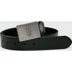 Polo Ralph Lauren - Pasek skórzany. Czarne paski męskie Polo Ralph Lauren, w paski, ze skóry. Za 379,90 zł.