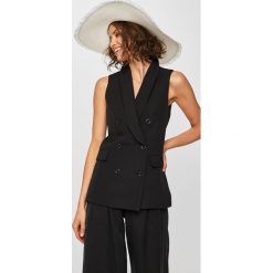 Answear - Kamizelka. Czarne kamizelki damskie ANSWEAR, s, bez wzorów, z elastanu, eleganckie, bez kaptura. Za 159,90 zł.