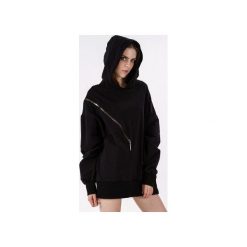 Bluza z kapturem ze skośnym ozdobnym suwakiem Czarna. Czarne bluzy damskie marki Sthorm, z bawełny, klasyczne, z kapturem. Za 329,00 zł.