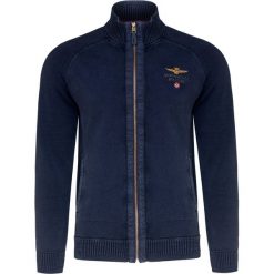 Sweter AERONAUTICA MILITARE Granatowy. Niebieskie swetry męskie marki Aeronautica Militare, bez wzorów, z bawełny, ze stójką, bez kaptura. Za 690,00 zł.