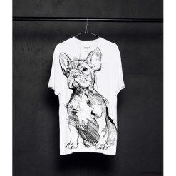 French Bulldog t-shirt man. T-shirty męskie Pakamera, m, bez wzorów, z wiskozy, klasyczne, z klasycznym kołnierzykiem. Za 129,00 zł.