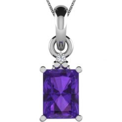 Srebrny naszyjnik z zawieszką z diamentem - dł. 40 cm. Szare naszyjniki damskie Art of Diamond & Co., z ametystem, srebrne. W wyprzedaży za 342,95 zł.