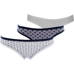 Trójpak bawełnianych brazylian Valeria. Szare majtki damskie COTONELLA, bez wzorów, z bawełny. Za 36,99 zł.