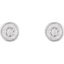 Złote kolczyki-wkrętki z diamentami. Szare kolczyki damskie Diamond & Co, z diamentem, złote. W wyprzedaży za 659,95 zł.