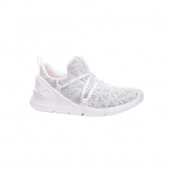 Buty damskie do szybkiego marszu PW 140 w kolorze białym. Białe buty do fitnessu damskie marki NEWFEEL, z poliesteru. Za 79,99 zł.
