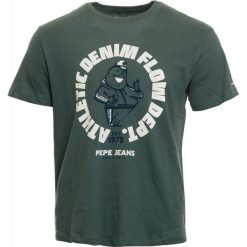 Pepe Jeans T-shirt męski Beebe L zielony. Zielone koszulki męskie Pepe Jeans, m, bez wzorów, z jeansu, bez kołnierzyka, z krótkim rękawem, krótkie. Za 189,00 zł.