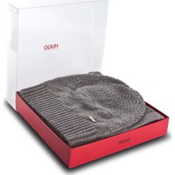 Zestaw Szalik i Czapka BOSS - Zanta Set 50375243 Open Grey 081. Szare czapki damskie marki Boss, z wełny. W wyprzedaży za 329,00 zł.
