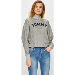 Tommy Hilfiger - Bluza. Szare bluzy damskie TOMMY HILFIGER, s, z nadrukiem, z bawełny, bez rękawów, bez kaptura. W wyprzedaży za 279,90 zł.