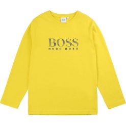 Boss - Longsleeve dziecięcy 164-176 cm. Żółte t-shirty chłopięce Boss, z nadrukiem, z bawełny, z długim rękawem. W wyprzedaży za 149,90 zł.