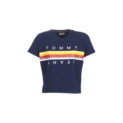 T-shirty z krótkim rękawem Tommy Jeans TJW MULTICOLOR LINE LOGO TEE. Niebieskie t-shirty damskie Tommy Jeans, l, bez wzorów, z jeansu, bez kołnierzyka. Za 149,00 zł.