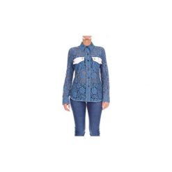 Koszule Calvin Klein Jeans 81WWTB00C186B. Niebieskie koszule damskie Calvin Klein Jeans, bez wzorów, z jeansu, bez kołnierzyka, bez rękawów. Za 1891,71 zł.