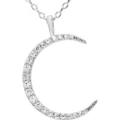 Srebrny naszyjnik z zawieszką z diamentami - dł. 40 cm. Szare naszyjniki damskie Aria, z diamentem, srebrne. W wyprzedaży za 729,95 zł.