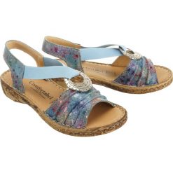 COMFORTABEL 710954-5 denim, sandały damskie. Sandały damskie Comfortabel, bez wzorów, ze skóry, bez obcasa, bez zapięcia. Za 259,90 zł.