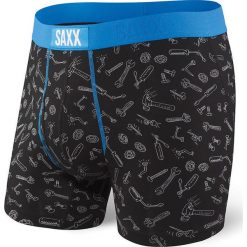 Męskie bokserki SAXX Ultra Black Toolbox. Czarne bokserki męskie Saxx, bez wzorów, z wiskozy. Za 110,99 zł.