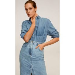 Mango - Koszula jeansowa Babi. Niebieskie bluzki damskie Mango, s, bez wzorów, z bawełny, klasyczne, z klasycznym kołnierzykiem, bez rękawów. Za 139,90 zł.