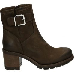 Botki - 2409 NAB TDM. Brązowe botki damskie na zamek Venezia, z nubiku. Za 449,00 zł.