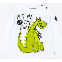 Koszulka. Białe t-shirty chłopięce LITTLE KING, z aplikacjami, z długim rękawem. Za 39,90 zł.