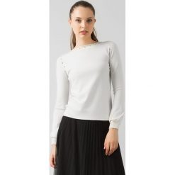 SWETER TWINSET. Białe swetry damskie Twinset, s, z aplikacjami, bez rękawów, bez kaptura. Za 221,70 zł.