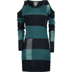 Swetry klasyczne damskie: Heartless Tokyo Top Sweter z dzianiny zielono-niebieski (Petrol)/czarny