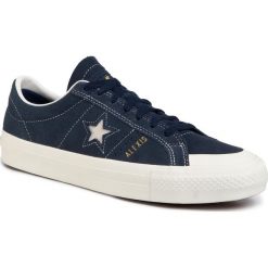 Trampki CONVERSE - Os Pro As Ox 167615C Obsidian/Egret/Egret. Niebieskie trampki męskie Converse, bez wzorów, ze skóry, sportowe, bez zapięcia. W wyprzedaży za 309,00 zł.