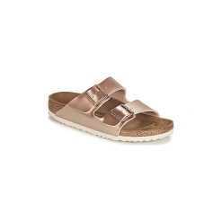 Klapki Birkenstock ARIZONA. Żółte klapki damskie Birkenstock, bez wzorów, bez obcasa. Za 329,00 zł.