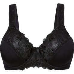 Biustonosz "minimizer" bonprix czarny. Czarne biustonosze z fiszbinami marki bonprix, z haftami. Za 54,99 zł.