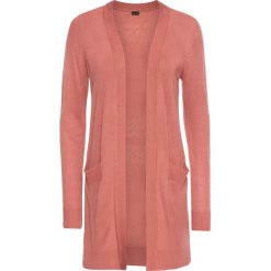 Długi sweter bez zapięcia bonprix dymny brzoskwiniowy. Różowe swetry damskie bonprix, bez wzorów, z długim rękawem, długie, bez kaptura. Za 74,99 zł.