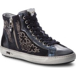 Sneakersy NERO GIARDINI - A806471D Musk Blu 200. Niebieskie półbuty damskie marki Nero Giardini, z aplikacjami, z zamszu, bez obcasa, na płaskiej podeszwie, bez zapięcia. W wyprzedaży za 429,00 zł.