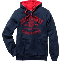 Bluza z kapturem bonprix ciemnoniebieski. Niebieskie bluzy męskie bonprix, s, z nadrukiem, z kapturem, bez rękawów, z kapturem. Za 99,99 zł.