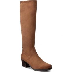 Kozaki CAPRICE - 9-25506-2 Cognac Stretch 304. Brązowe bez kategorii marki Caprice, z materiału, przed kolano, na wysokim obcasie, na obcasie. W wyprzedaży za 199,00 zł.