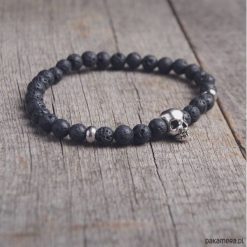 Bransoletki męskie: męska bransoletka :: black lava & skull VI