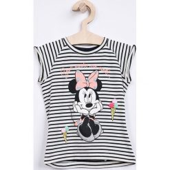 Name it - Top dziecięcy Disney Minnie Mouse 80-110 cm. Białe bluzki dziewczęce Name it, z nadrukiem, z elastanu, z okrągłym kołnierzem, z krótkim rękawem, krótkie, bez kaptura. W wyprzedaży za 39,90 zł.