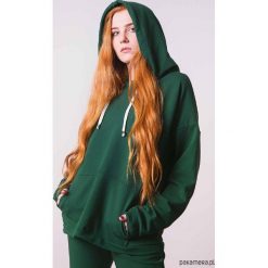 Large Blouse zieleń butelkowa. Żółte bluzy damskie Pakamera, bez wzorów, bez rękawów, bez kaptura. Za 179,00 zł.