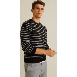 Mango Man - Sweter. Czarne swetry klasyczne męskie marki Mango Man, xl, z elastanu, z okrągłym kołnierzem. Za 199,90 zł.