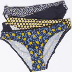 Etam - Figi (4 pack). Niebieskie majtki damskie Etam, l, z bawełny. Za 59,90 zł.
