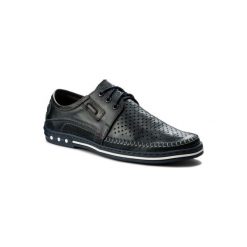 LASOCKI FOR MEN 9158. Niebieskie półbuty męskie Lasocki For Men, bez wzorów, ze skóry, bez zapięcia. Za 199,99 zł.