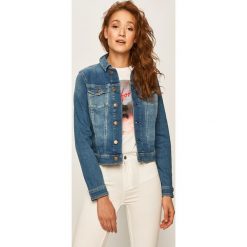Tommy Jeans - Kurtka jeansowa. Niebieskie kurtki damskie Tommy Jeans, s, bez wzorów, z elastanu, krótkie. W wyprzedaży za 359,90 zł.