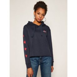 Bluza Tommy Jeans Tjw Logo Hoodie DW0DW08557. Niebieskie bluzy damskie Tommy Jeans, l, bez wzorów, z jeansu, bez rękawów, bez kaptura. Za 499,00 zł.