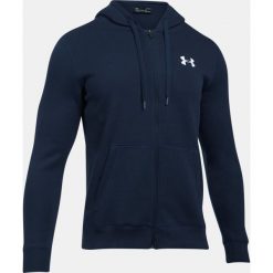 Bejsbolówki męskie: Under Armour Bluza męska Rival Fleece Fitted Full Zip Hoodie granatowa r. XL (1302290-410)