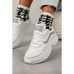 Białe buty sportowe sneakersy sznurowane casu 20g14/g. Białe buty dziewczęce sportowe Casu, na wiosnę, bez wzorów, ze skóry ekologicznej, na sznurówki. Za 59,99 zł.