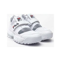 Białe Sandały Fila DISRUPTOR HALFSANDAL WMN 1FG. Białe sandały damskie Molly.pl, bez wzorów, z gumy, bez obcasa, bez zapięcia. Za 389,00 zł.
