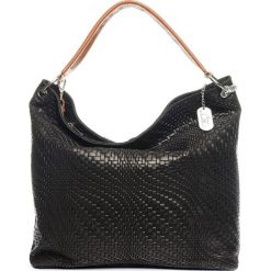 Torebki klasyczne damskie: Skórzana torebka w kolorze czarnym – 38 x 35 x 13 cm