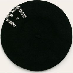 Liu Jo - Beret. Czarne czapki damskie Liu Jo, bez wzorów, z wełny. Za 259,90 zł.
