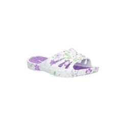 Buty do sportów wodnych American Białe klapki w kwiatki mozaika A030-170418-24. Białe klapki damskie marki American, w kwiaty, bez obcasa. Za 29,99 zł.